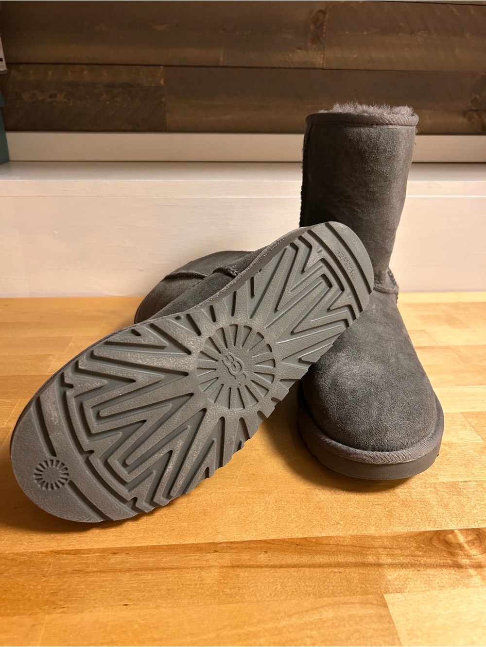 UGG Classic Short Suede Shearling Boots - Gray - Picture 2 of 4
